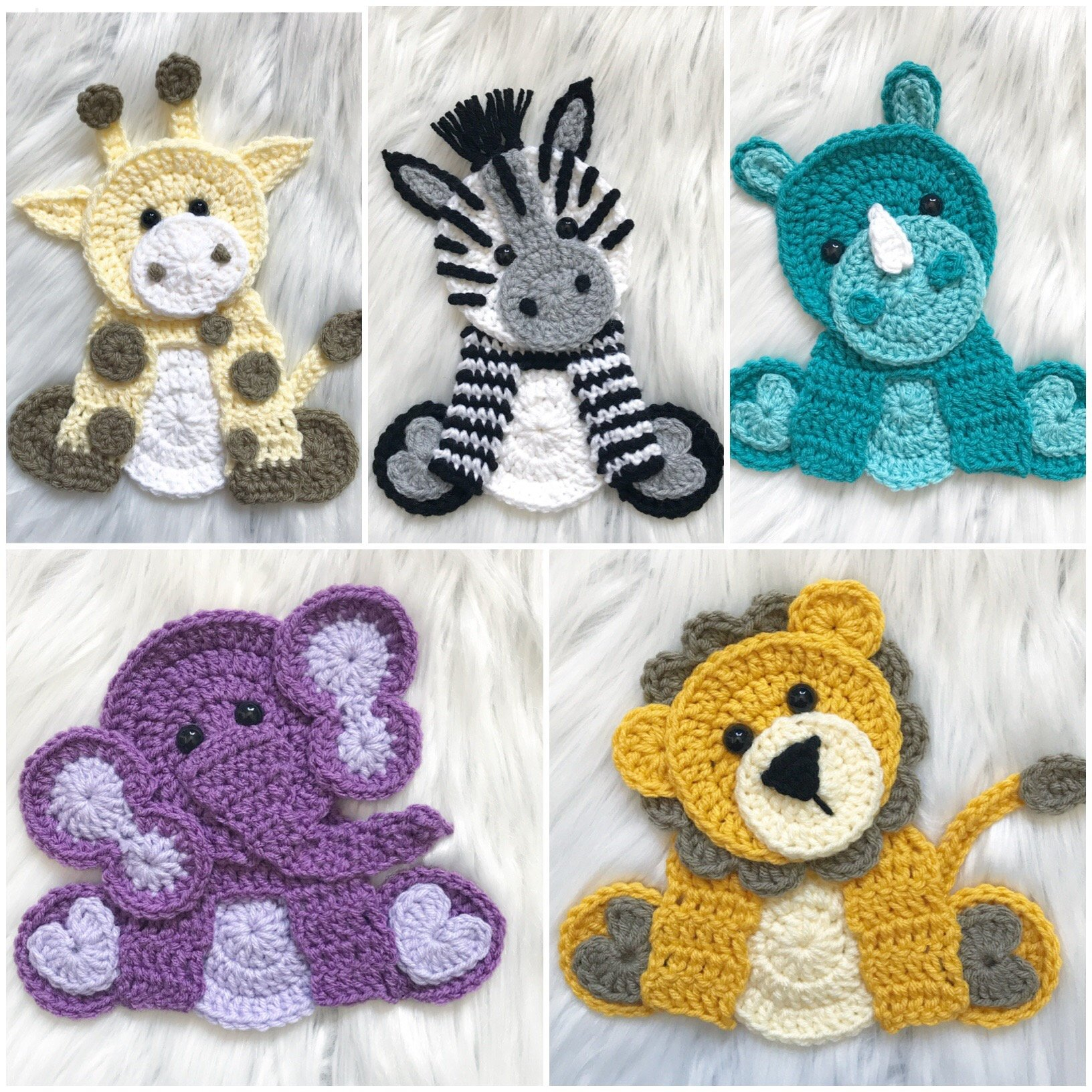 Crochet Applique Patterns Free Animal Crochet Pattern Instant Pdf Download Zoo Animals Crochet Zoo