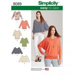 Easy Sewing Patterns Misses Easy To Sew Knit Tops Simplicity Sewing Pattern 8089 Sew