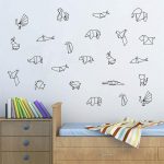 Origami Decoration Bedroom Diy Origami Animals Vinyl Wall Decal Bedroom Geometric Wall Tattoo