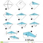 Paper Origami Step By Step Step Step Instructions How To Make Origami Whale Stock Vector
