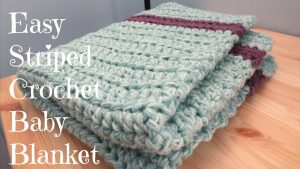 Begginer Crochet Blanket Free Pattern Easy Striped Crochet Ba Blanket Youtube