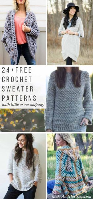 Begginer Crochet Patterns Free 24 Super Easy Free Crochet Sweater Patterns Make Do Crew