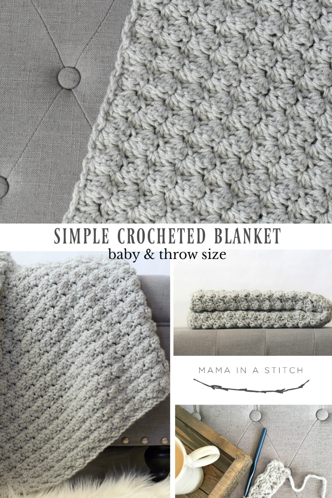 Begginer Crochet Projects Easy Patterns Simple Crocheted Blanket Go To Pattern Mama In A Stitch