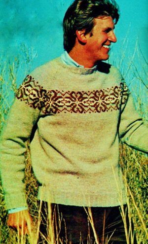 Colorwork Knitting Patterns Sweaters Color Work Sweater Vintage Knitting Pattern Instant Download