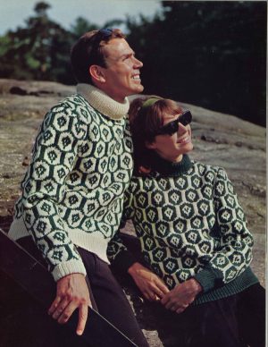 Colorwork Knitting Patterns Sweaters Emerald Thistle 1960s Fair Isle Colorwork Pullover Sweater Etsy