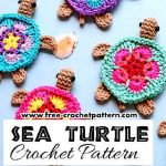 Crochet Applique Patterns Free Animal Adorable Crochet Sea Turtle Applique Pattern Ziyaret Edilecek