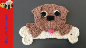 Crochet Applique Patterns Free Animal Crochet Appliqu Tutorial How To Make A Crochet Dog With A Bone