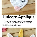 Crochet Applique Patterns Free Animal Crochet Unicorn Applique Pinterest Crochet