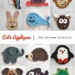 Crochet Applique Patterns Free Animal Cute Appliques Collection Rg Sslerobjeler Pinterest