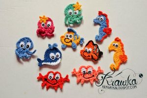 Crochet Applique Patterns Free Animal Krawka Underwater World Applique Free Pattern For Whale Nemo