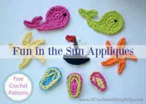 Crochet Applique Patterns Free Simple Free Crochet Patterns Fun In The Sun Crochet Appliques A