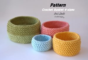 Crochet Basket Pattern Crochet Basket 4 Sizes Crochet Pattern Easy Crochet Pattern Pdf