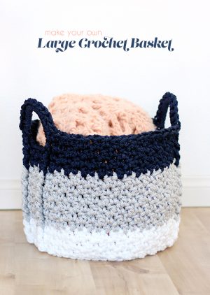 Crochet Basket Pattern Large Crochet Basket With Handles Free Crochet Pattern Persia Lou