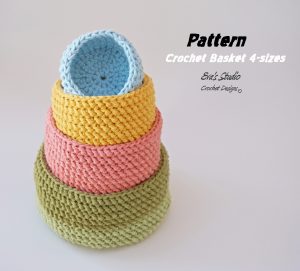 Crochet Baskets Free Patterns Easy Crochet Basket 4 Sizes Crochet Pattern Easy Crochet Pattern Pdf