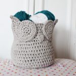 Crochet Baskets Free Patterns Owl Zpagetti Yarn Basket Missneriss