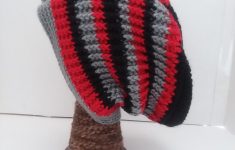 Crochet Beanies For Men Black Red And Gray Crochet Beanie Hat Crochet Beanie Hat Men Etsy