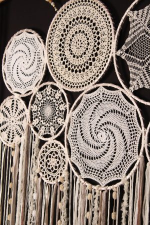 Crochet Dreamcatchers & Wall Hangings Large Light Beige Dream Catcher Wedding Decor Wall Hanging Wedding