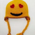 Crochet Emoji Hat Crochet Emoji Hat Emoji Heart Eyes Beanie Handmade Hat Etsy