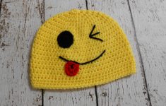 Crochet Emoji Hat Crochet Winking Emoji Hat Yellow Newborn To Adult Etsy