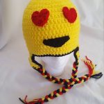 Crochet Emoji Hat Emoji Inspired Heart Eyes Hat Smiley Face Crochet Emoji Hat Etsy