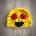 Crochet Emoji Hat Valentine Emoji Hat Emoji With Heart Eyes Crochet Hat Etsy