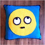 Crochet Emoji Pillow Crochet Pillow Rolling Eyes Emoji Face Etsy