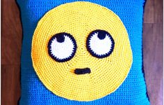 Crochet Emoji Pillow Crochet Pillow Rolling Eyes Emoji Face Etsy