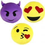 Crochet Emoji Pillow Emoji Expressions 3 Piece Emoji Pillow Set Walmart