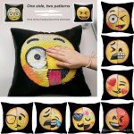 Crochet Emoji Pillow Hot Fashion Emoji Color Cartoon Throw Pillow Case Cafe Home Decor