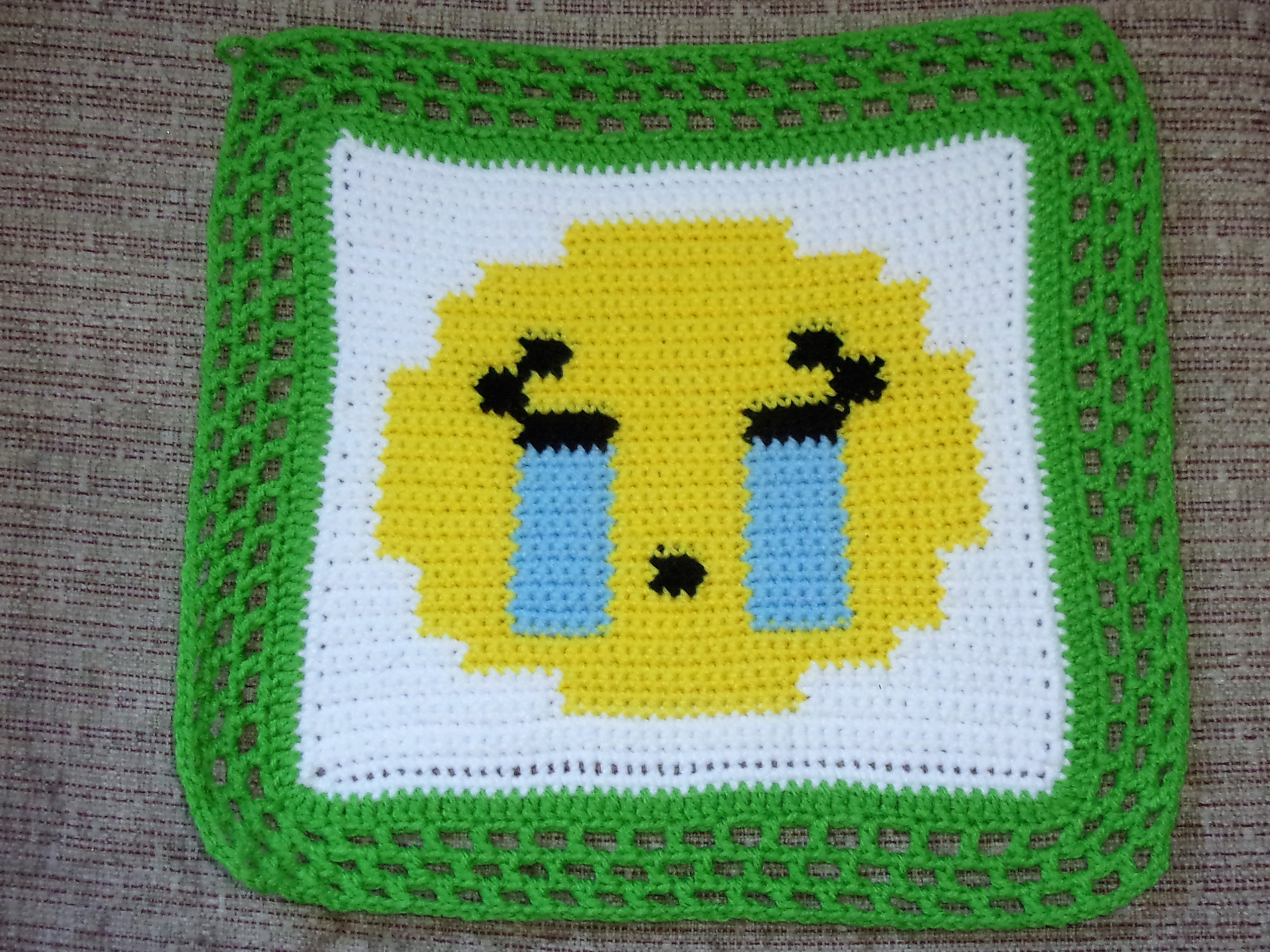 Crochet Emoji Pillow Sobbing Emoji Pillow 12 Inch 12 Inch Emoji Pillow Spider