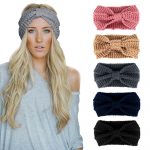 Crochet Headband Ear Warmer Women Crochet Headband Knit Bowknot Hairband Ear Warmer Knitted