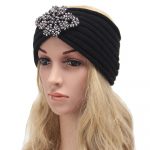 Crochet Headband Ear Warmer Women Headband Knit Turban With Rhinestone Headband Ear Warmer