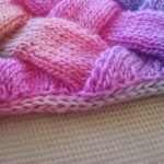 Crochet Icord Border Hooked On Needles Knitted Entrelac Ba Blanket Finished