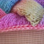 Crochet Icord Border Hooked On Needles Knitted Entrelac Ba Blanket Finished