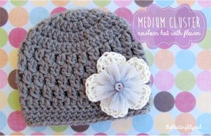 Crochet Infant Hat Patterns Medium Cluster Crochet Ba Hat With Flower Free Pattern The