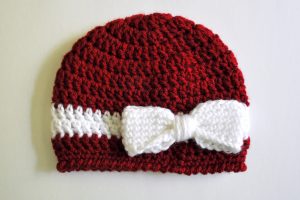 Crochet Infant Hats Free Pattern Free Pattern Crochet Bow And Ribbon Ba Hat Classy Crochet