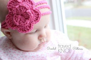 Crochet Infant Headband Im Frayed Knot 3 Strand Flower Headband