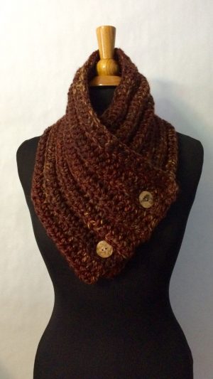 Crochet Neckwarmer For Men Button Cowl For Men Boston Harbor Scarf Chunky Neck Warmer