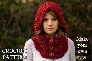 Crochet Neckwarmer For Men Crochet Pattern Hooded Cowl Button Neck Warmer Crochet Etsy