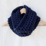 Crochet Neckwarmer For Men Navy Blue Chunky Cowl Neck Warmer Handmade Crochet Scarf Acrylic