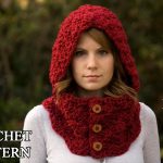 Crochet Neckwarmer Patterns Crochet Pattern Hooded Cowl Button Neck Warmer Crochet Etsy