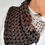Crochet Neckwarmer With Buttons Brown Knitted Neckwarmer Chunky Knit Neckwarmer With Buttons