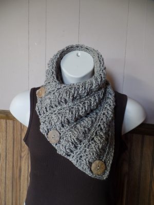 Crochet Neckwarmer With Buttons Crochet How To Crochet Gwenyths Cable Stitch Button Cowl Wrap Scarf