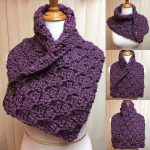 Crochet Neckwarmer With Buttons Crochet Neck Warmer Plum Button Cowl Button Scarf Purple