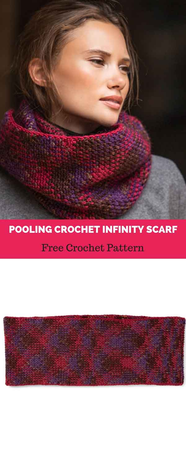 Crochet Pooling Patterns Pooling Crochet Infinity Scarf Free Crochet Pattern All Easy