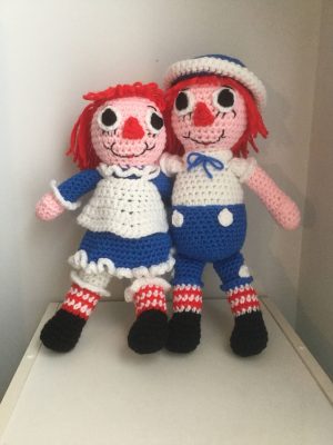 Crochet Ragdolls Raggedy Ann Made To Order Crochet Amigurumi Raggedy Ann And Andy Inspired Doll