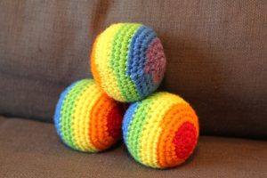 Crochet Sphere Pattern Free Crafting For My Sanity Crochet Rainbow Juggling Balls Free Pattern