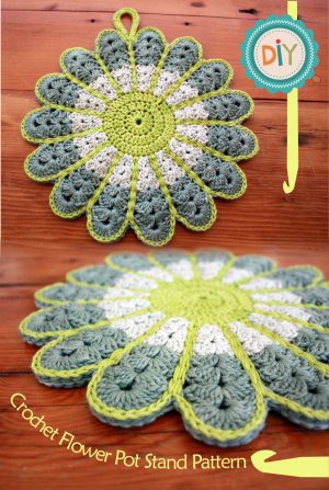 Crochet Trivets Free Pattern Colorful Crochet Flower Pot Holder With Free Pattern Pinterest