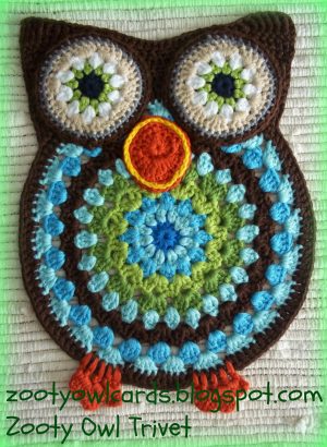Crochet Trivets Free Pattern Zooty Owls Crafty Blog Zooty Owl Trivets Pattern