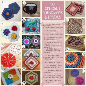 Crochet Trivets Hot Pads 50 Free Crochet Potholders And Trivets Patterns Oombawka Design